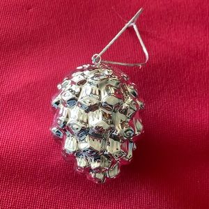 Silver pinecone ornament